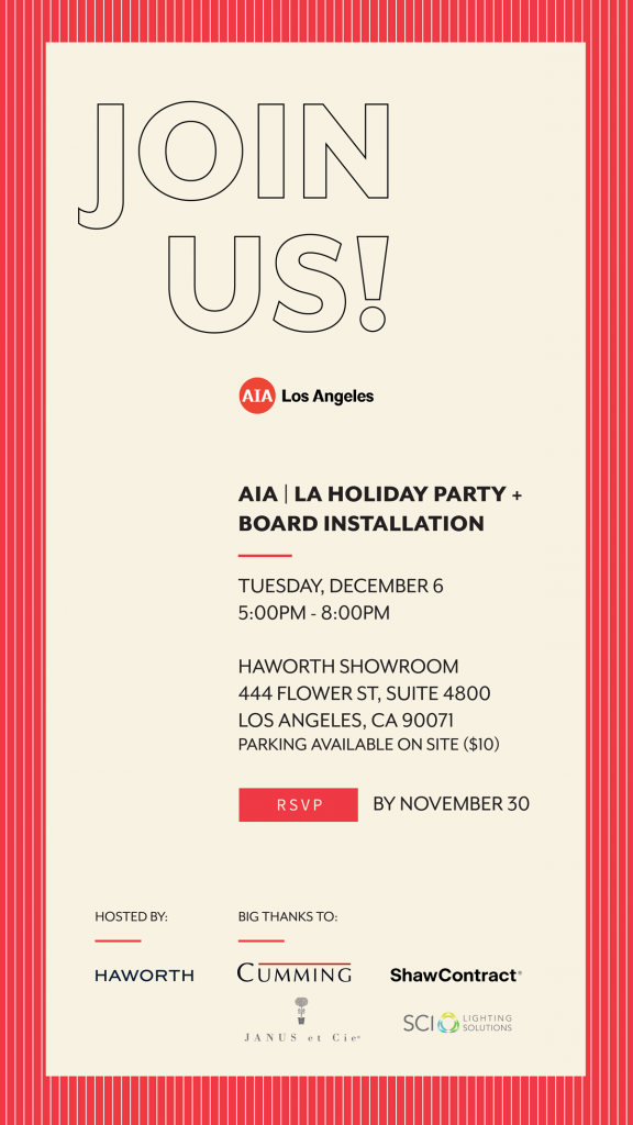 AIA|LA 2022 Holiday Party & Board Installation Invitation